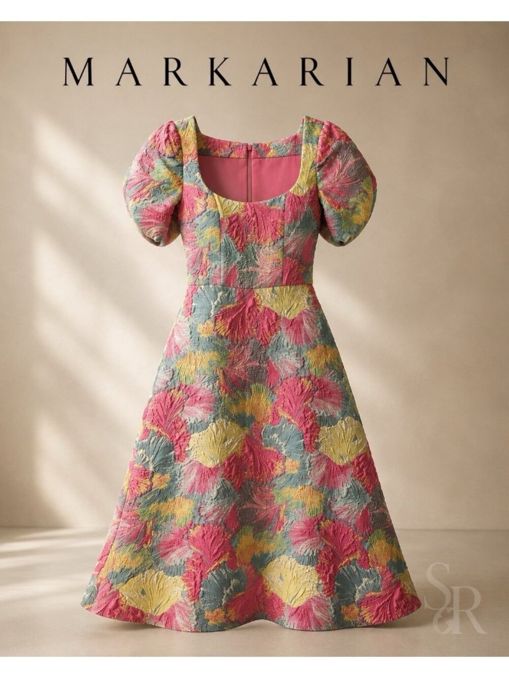 Markarian Astrid Sherbet Floral Brocade Midi Dress Sz 6 NWT Retail $2395